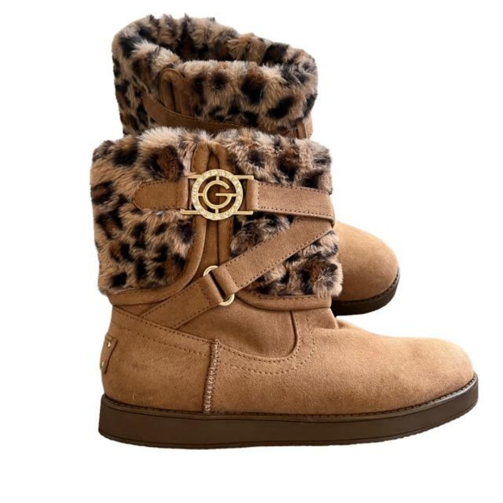 GBG women's Guess Los Angeles Faux fur embellished Aleya boots